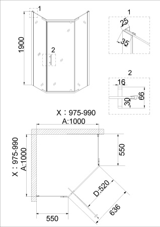 Душевой уголок Niagara Nova NG-6634-08 100х100